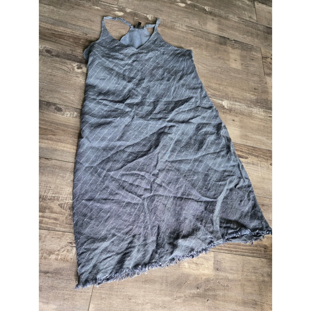 ATM Anthony Thomas Melillo racerback linen blend shift dress in indigo stripe Sm